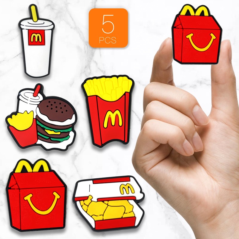 Zanerolan Fast Food Shoe Decoration Charms for Clog, Hamburger French