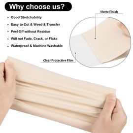 VINYL FROG Heat Transfer Vinyl Roll HTV Vinyl - 12"x5ft Cream Iron on Vinyl for T-Shirts, Heat Press Vinyl for DIY Craft Designs (Cream)