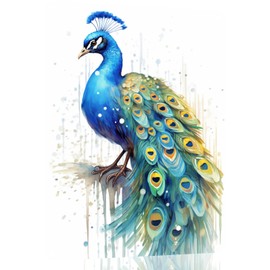 TopPacific Vintage Watercolor Peacock Bird Decor Metal Tin Retro Sign Country Home Decor for Home, Living Room, Kitchen,Bathroom Decoration Wall Decor 8X12Inch(393)