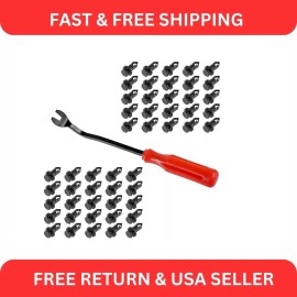 Caltric 50 Fender Rivet Clips w/ Tool for Polaris 7661855 Honda 90653-HC4-900 21075686