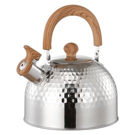 3L Tea Kettle Whistling Tea Kettle Stainless Steel Teapot with Cool Grip for Boiling Water，Coffee, Tea, Milk etc（Silver）