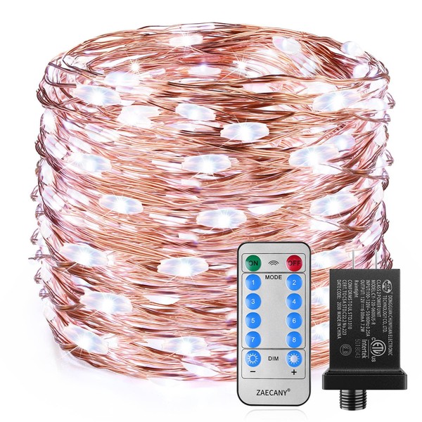 ZAECANY Led String Christmas Lights 99ft 300 LEDs Fairy String Lights for Bedroom, Patio, Indoor/Outdoor Waterproof Copper Wire Lights for Birthday, Wedding, Party Fairy Lights with Remote Cool White