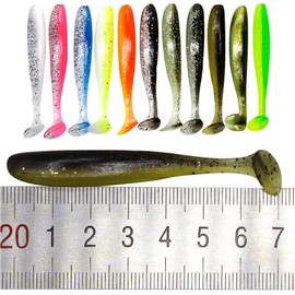 SSyang Rubber Bait Set, 20 Pieces Shad Rubber Fish Set, Sizes 9 cm, Rubber Bait Zander in Catchy Colours, Zander Rubber Bait, Zander Rubber Fish Set, Predator Fishing Bait Set, for Trout, Salt Water,