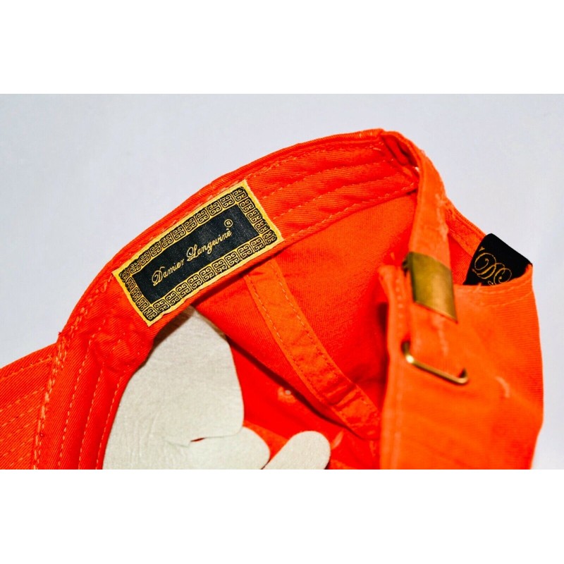 Damier Langevinè® Trendy Distressed Orange Designer Baseball Cap Lion Hat