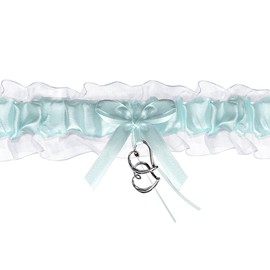 Strumpfband Satin hellblau für die Braut - Hochzeit