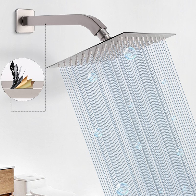 HarJue Shower Arm with Flange and Teflon Tape, Wall Mounted