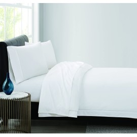 Vince Camuto - 400 TC King 4 Piece Sheet and Pillowcase Set - Percale Cotton Collection - White