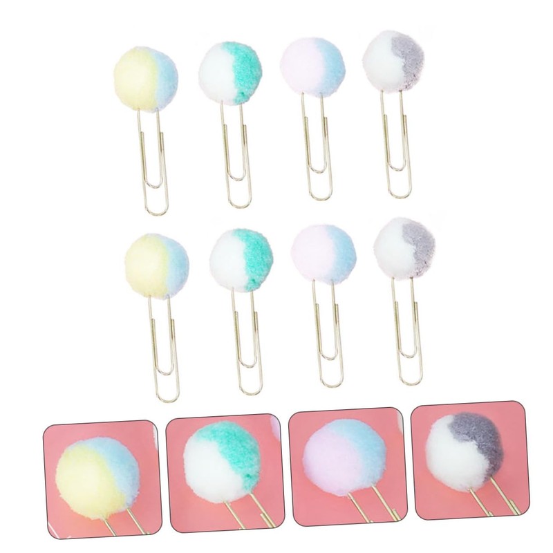 Operitacx Cute Clips Pom Pom Brads Fasteners Metal Paper Clips