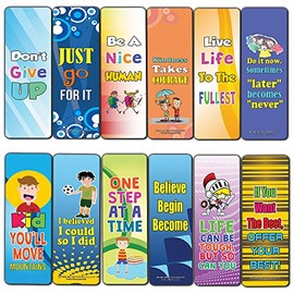 Creanoso Motivational Encouragement Bookmarks for Kids (60-Pack) â Six Assorted Quality Bookmarks Bulk Set â Awesome Bookmarks Giveaways â Stocking Stuffers Gift Ideas â Page Clips