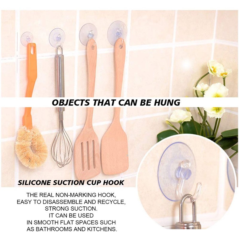 NANDEYIBI SUCTION SUCKER WINDOW HOOKS CLEAR PLASTIC HOOK 25MM (pack