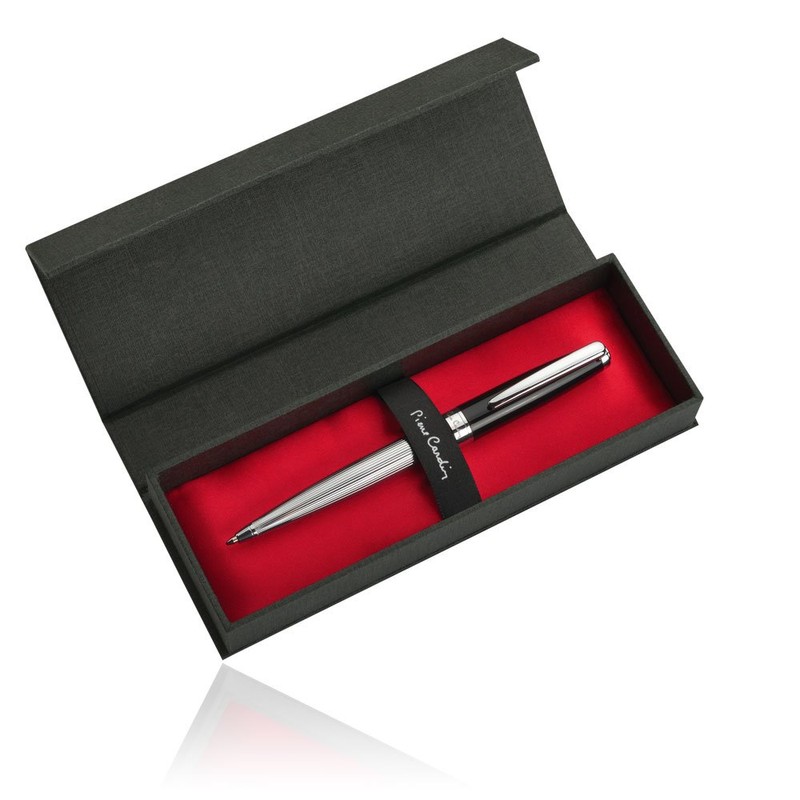 Pierre Cardin CHRISTOPHE Twist Ballpoint Pen Chrome Black with Laser