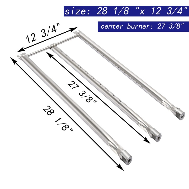 Leship Burner Tube Set Replace for Weber 7508, Genesis Silver