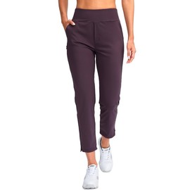 YYV Women's Golf Pants Stretch Work Ankle Pants High Waist Dress Pants with Pockets for Yoga Business Travel Casual(Wine Large)