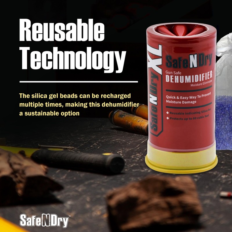 SafeNDry XL Gun Safe Dehumidifier - Portable Moisture Absorber, Prevents