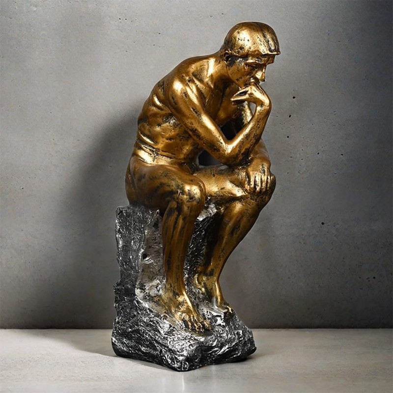 Resin The Thinker Thinking Man Statue Sculpture Frgurine Gift for
