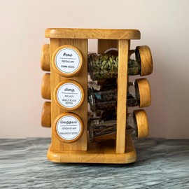 Desibels 136 Printed Indian Tamil Bilingual Plus 40 Blank Kitchen Pantry Labels, Minimalist, Waterproof, Dishwasher-Safe, Easy to Remove and Re-Stick