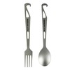 A.S.F. OUTDOOR Titanium Cutlery Set (Spoon with Hook, Fork with