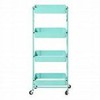 Origami 4 Tier Foldable Powder-Coated Metal Cart with Caster Wheels