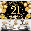 21st Happy Birthday Black Wall Banner,Foil