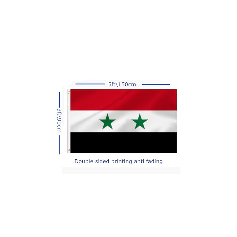 LARGE Syrian Flag, 3x5Ft Syria Flags Banner For Indoor Outdoor
