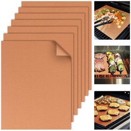 Sumalon Grill Mats for Outdoor Grill, 7 Pcs Non-Stick Reusable BBQ Grill Mat, 15.7 x 13 Inch Heat Resistant Cooking Mat, Easy to Clean, Works on Gas, Charcoal, Electric Grill