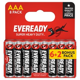 Eveready Super Heavy Duty Carbon Zinc AAA, 8 Pack
