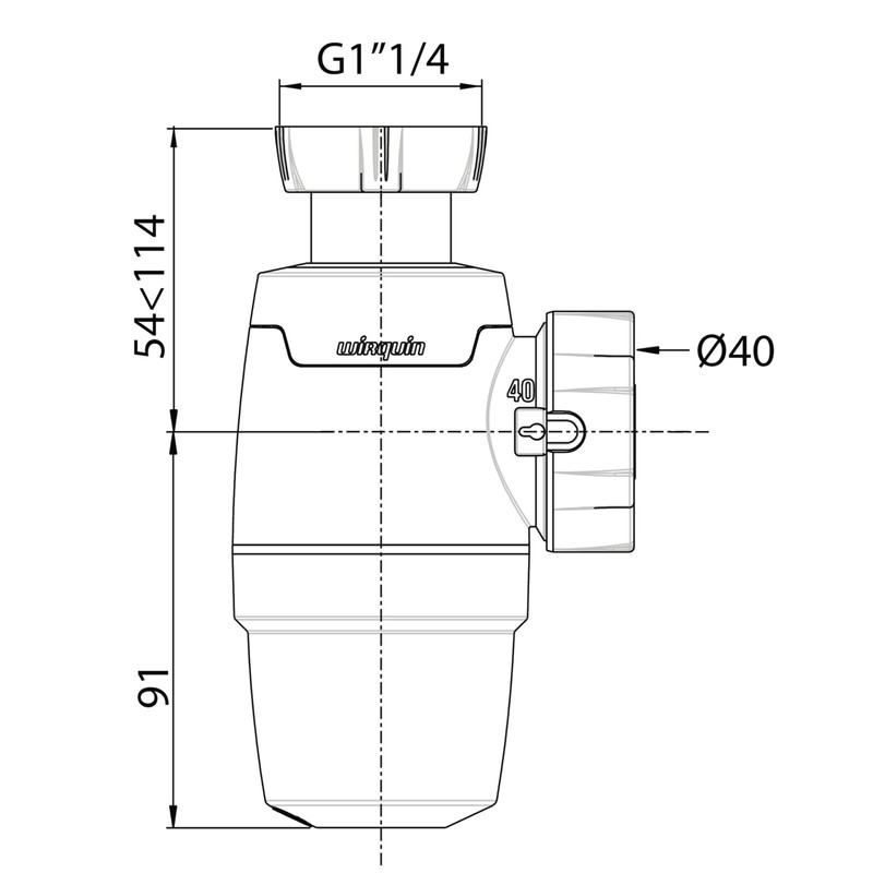 Wirquin 30722154 Neo D40 Zero Leak Basin Siphon, White