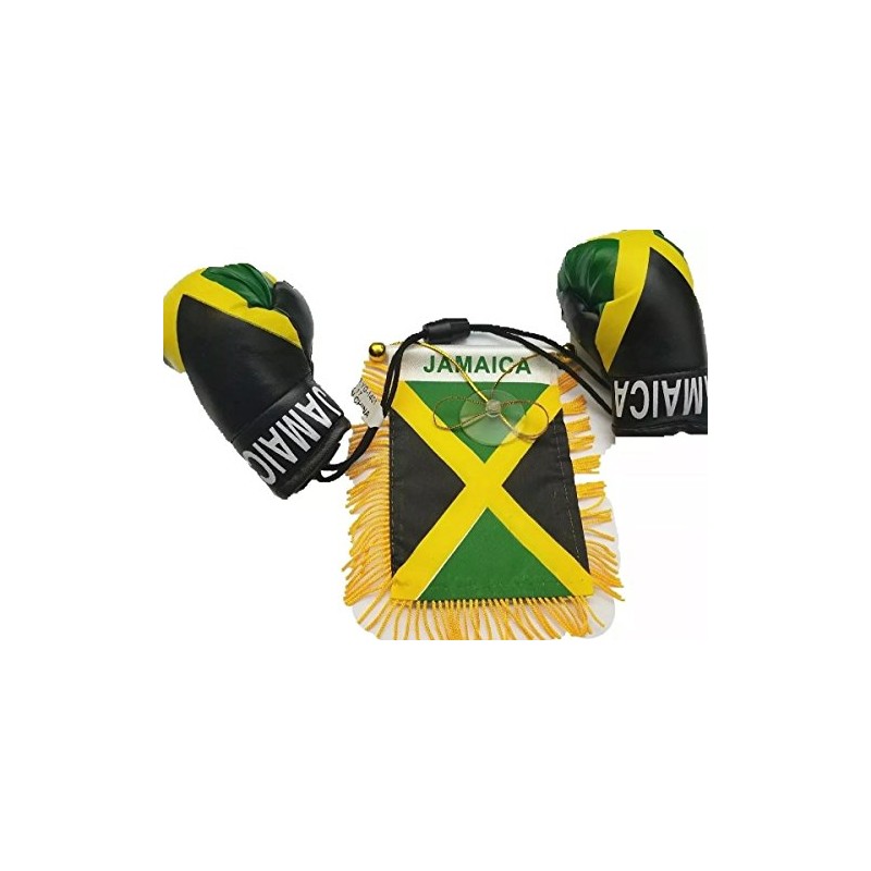 BUNFIREs 2pc, Jamaica Flag, Jamaican Flag Mini Banner & Boxing