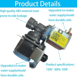 Galepick W10498976(k-78186) Refrigerator Ice Maker Water Valve,Refrigerator Inlet Water Valve WPW10498976, W10498974, WP2315576, W10420082, AP6022334, PS11755667