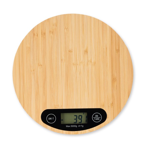 Relaxdays Digitale Küchenwaage aus Bambus, LCD-Anzeige, Tara-Funktion, Tragkraft 5 kg,