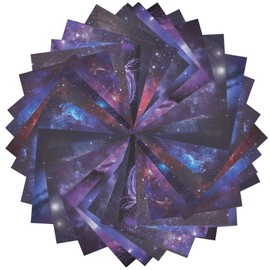 GORGECRAFT 100PCS Galaxy Scrapbook Paper 15x15cm Starry Sky Pattern Paper Pack Vintage Nebula Decorative Craft Paper Cardstock Pad for DIY Card Making Scrapbooking Photo Album Holiday Arts Decor