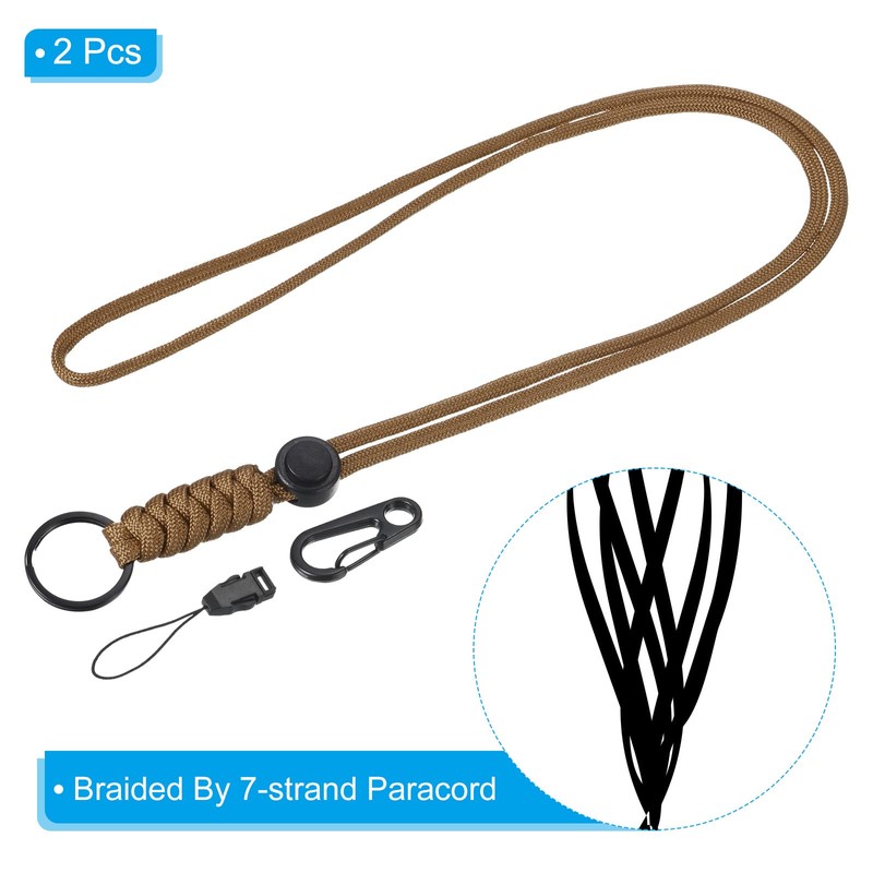 PATIKIL Paracaídas Cordón 20 Pulgadas, 2 Paquete Collar Llavero Cordón
