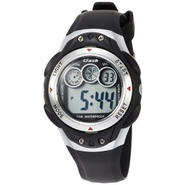 Arias ADWW17098-02 Men's Digital Dash Wristwatch, Waterproof, Multi-functional, Backlight, Urethane Strap, Black, Black, Watch Digital, Sports, Stopwatch