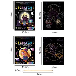 Georgie Porgy Scratch Picture Set DIY Craft Sets for Children Adults Magic Rainbow A4 Scratch Paper for Christmas Birthday Gift with Scratch Tools Kit (Glow-in-the-Dark Butterfly + Peacock)