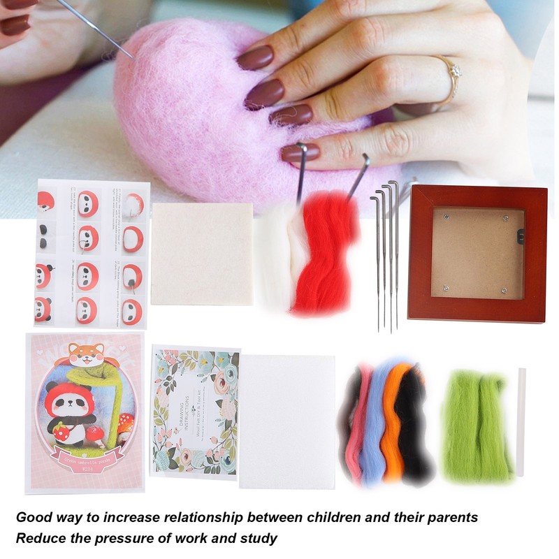 Needle Felting Kit Photo Frame Wool Felting Supplies Animal Plush