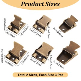 GORGECRAFT 6PCS 2 Sizes Iron Bolo Tie Findings Slider Clasp Bolo Tie Tips Bolo Tie Buckle Accessories Slide Lock Clips for Tie Making Braided Leather Men Creative Gifts (Antique Golden)