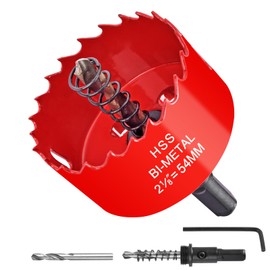 2-1/8" HSS Bi-Metal Hole Cutter with Pilot Drill Bit, Hole Saw for Wood, Plastic, Drywall, Metal Sheet (M42-54MM)