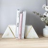 Cork & Mill Marble Book Ends for Shelves, Decorative Bookends