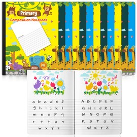 Dunzoom 12 Pack Primary Composition Notebook K-2 with Picture Space 60 Pages 9.75" x 7 .5" Pre-k Grades K-2 Primary Journal Composition Books for Handwriting Drawing Story Preschool School Supplies