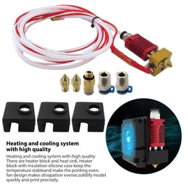 GRABOTE Upgrade Assembled Extruder Hotend with Capricorn Bowden PTFE Tubing with Silicone Cover×3 and 0.4mm Nozzle×2 for Creality Ender 3 V2 Ender 3 Ender 3 pro 3D Printer, Not for Ender 5