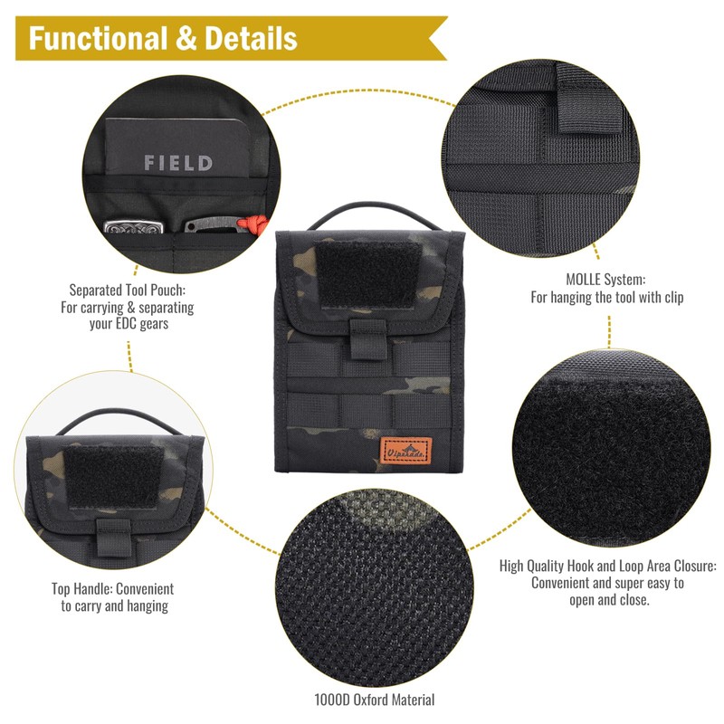 VIPERADE VE12 Folding EDC Organizer Pouch, Molle Tool Bag, Trifold