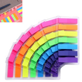 1000 Pcs Colored Sticky Notes Flags 7 Color Index Tabs Index Flag Bright Colors Fluorescent Sticky Page Markers Page Makers, Mini File Tabs Flags Colored Writable Arrow Index Tabs for Bookmarks