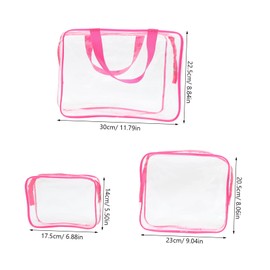 Healeved 6pcs Clear Travel Bag Set Portable Toiletry Cosmetic Organizer for Travel Gym and Everyday Use Durable PVC Material with Multiple Combinations