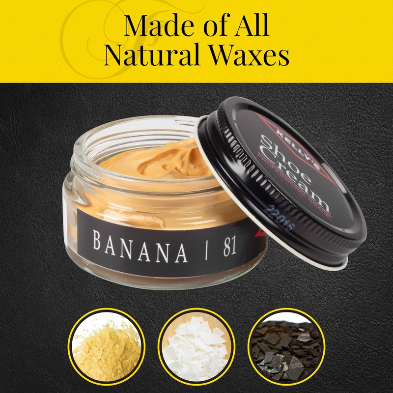 Kelly's Banana Shoe Polish 1.5 oz - Professional Leather Shoe
