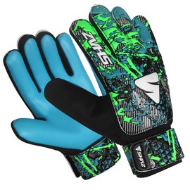 Shaz Soccer Goalkeeper Gloves for Kids Boys Children Youth,Funky Football Goalie Gloves Anti Slip 4mm Latex Palm with Strong Grip & Double Wrist Protection (Size 3 Suitable for 5-6 Years, Cyan)