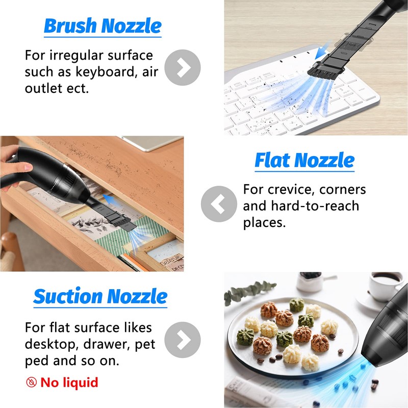 Hayousui 4.3Kpa Keyboard Vacuum Cleaner Mini：Handheld Computer Vacuum Cordless for