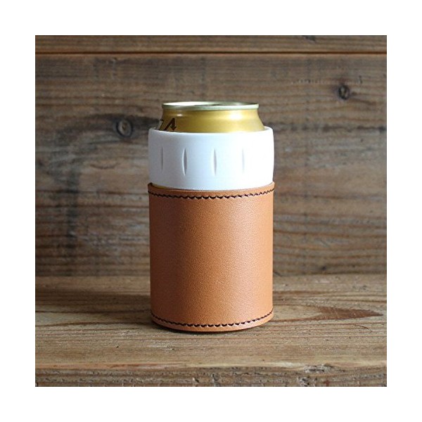 What will be Japan Genuine Leather Cold Insulated Can Holder Handmade Leather Cover for 350ml JCB-351 JCB-352 Leather Color (Camel) Stitching(Dark Brown)