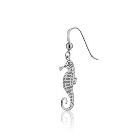 Vanbelle Sterling Silver Jewelry Sea-Theme Sea Horse Earring with Rhodium Plating for Women