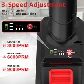 NAWIN Cordless Angle Grinder, 4-1/2 Inch Variable Speed Angle Grinder, Cordless Grinder With 2×7.5Ah Battery And Charger, 9000rpm Brushless Motor, Battery Angle Grinder Tool For Metal Wood（7.5Ah）