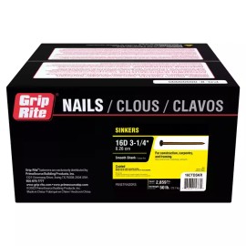 Grip-Rite 3-1/4" 16-penny Vinyl Coated Smooth Shank Sinker Nails Nails 50 lb Box #16CTDSR